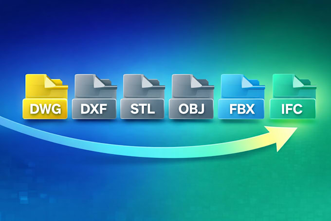 convert 2d and 3d cad files dwg dxf stl obj fbx ifc dwf