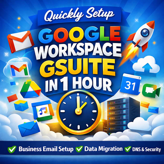 quickly setup google workspace, gsuite in 1 hour