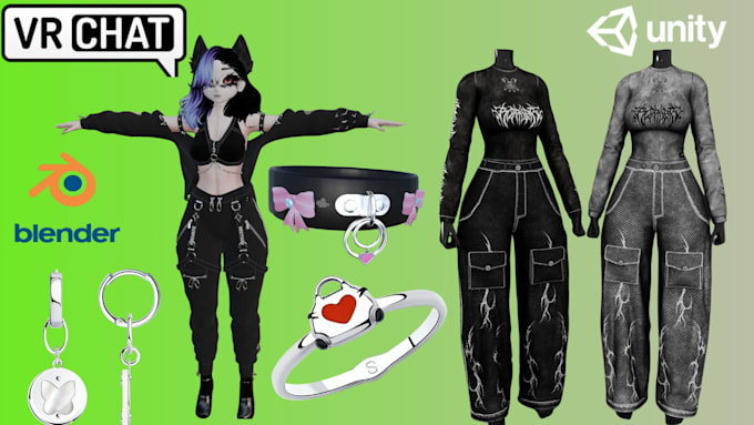 create a custom vrchat clothing accessories outfit props weapons for your avatar