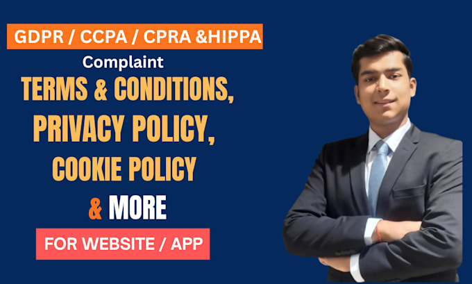 draft privacy policy, terms and cookie policy gdpr ccpa compliant