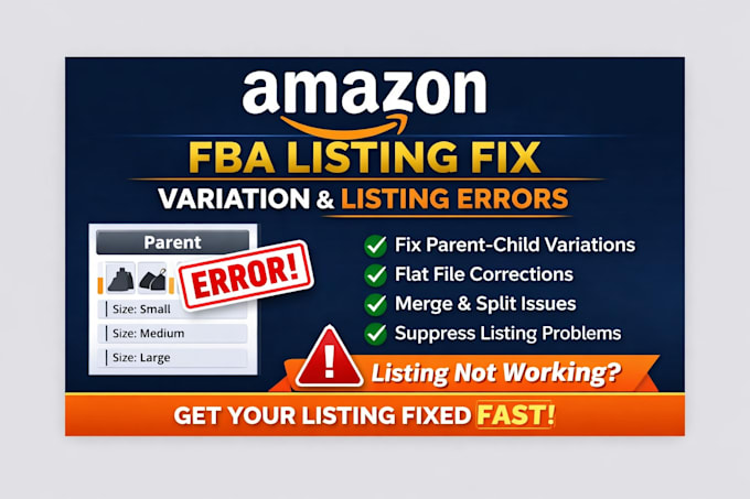 amazon listing error fix variation issue parent child not working fba