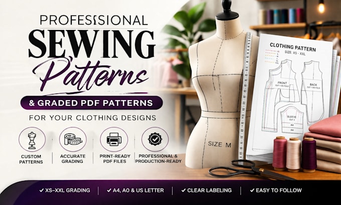 Design professional sewing patterns and graded pdf patterns for your ...