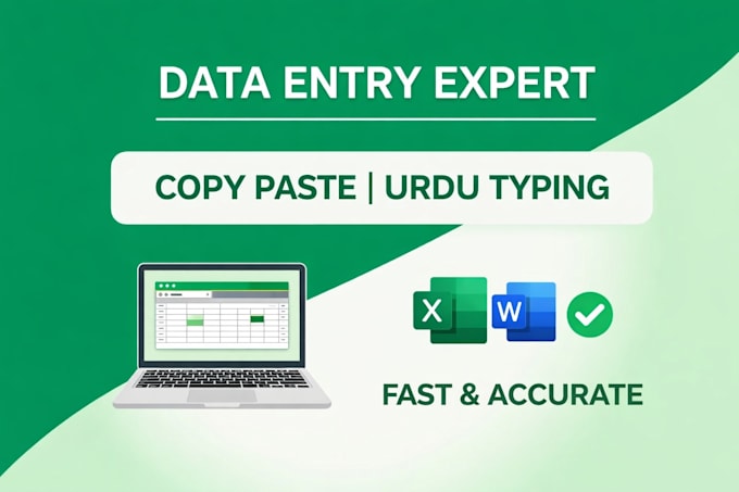 do data entry, copy paste work and urdu typing
