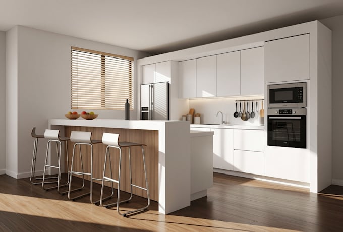 Design your modern kitchen with realistic 3d renders by Ireavf78 | Fiverr