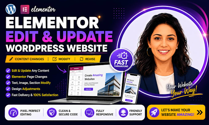 do elementor edit or update content and modify wordpress website changes