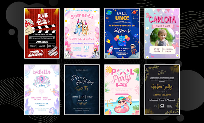 design invitations for birthdays, weddings or any event