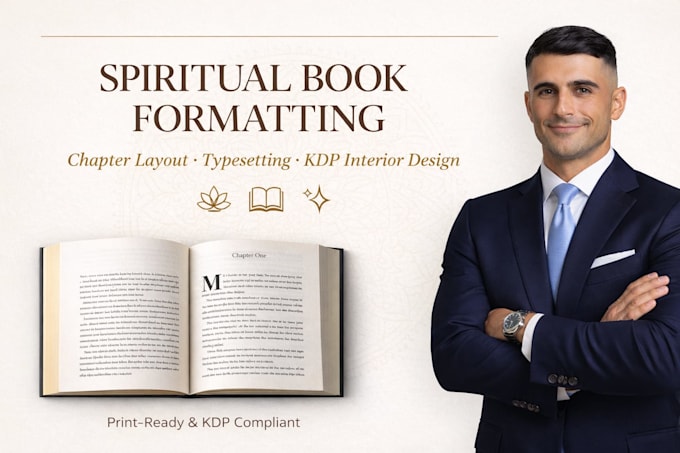 do spiritual book formatting chapter layout typesetting and KDP interior design