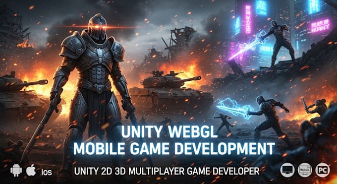 Ontwikkel unity 2d 3d, webgl, multiplayer, android ios pc, mobiele game ...
