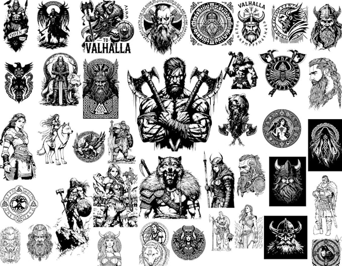 design custom vintage viking warrior logo