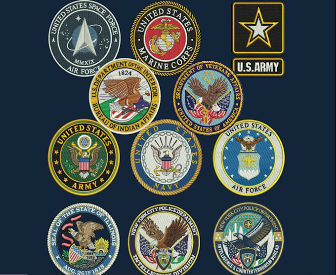 create hand drawn veteran military logo