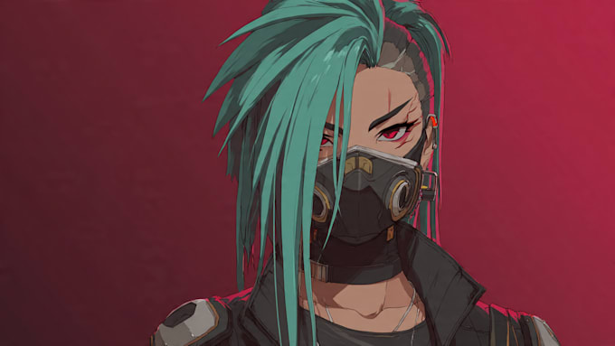 design anime character , cyberpunk character