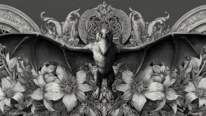 create a beautiful gothic ornamented illustration