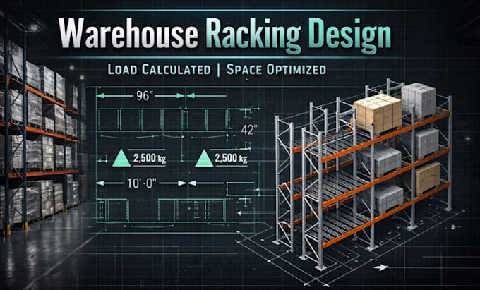Warehouse Pallet Racking Design/layout Design eines lagerregalsystems mit tragwerksberechnungen