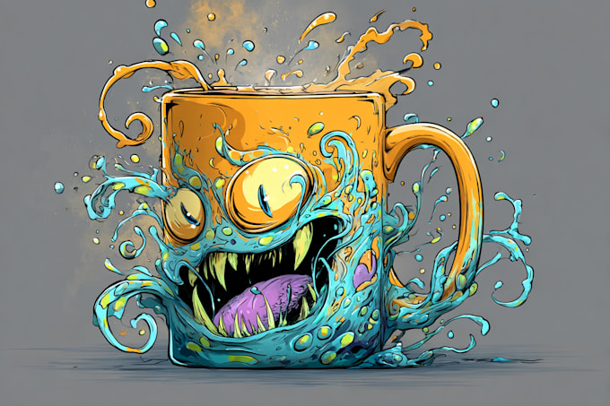 paint a trendy custom coffee mug design for you