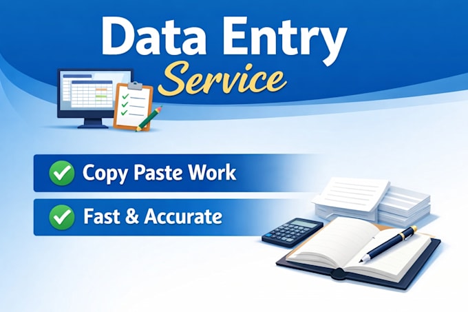 do data entry, copy  paste and typing work