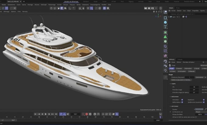 create realistic 3d yacht model 3d ship model for rendering animation and ads