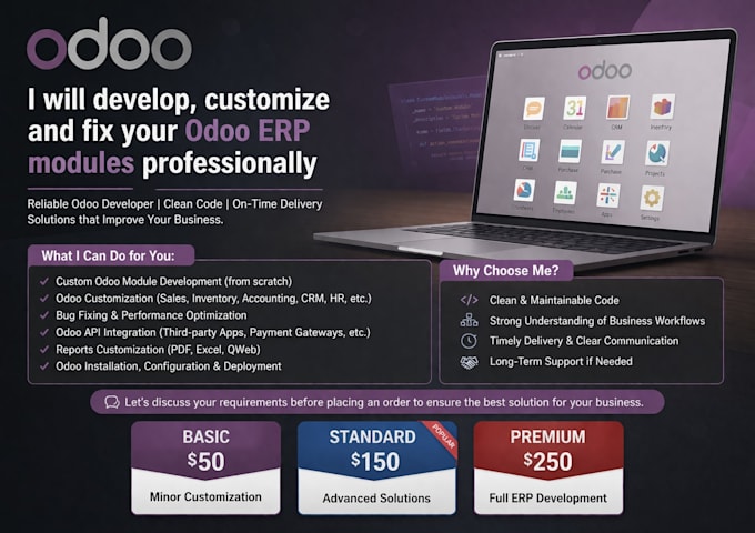 develop odoo, customize and deploy odoo erp