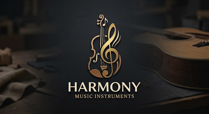 design a unique and creative musical instrument logo