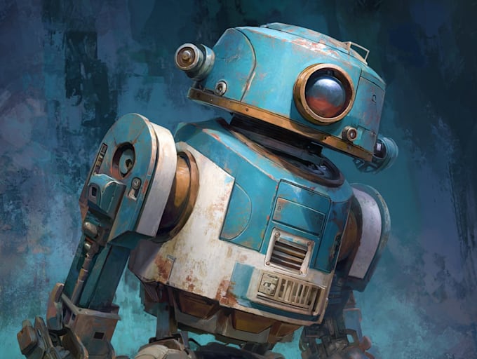 create stunning futuristic robot character art
