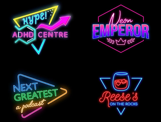 design stunning neon logo with glowing light effects