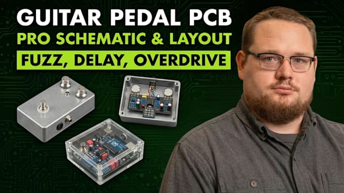 design custom guitar pedal pcb, printed circuit board, audio pcb design for diy