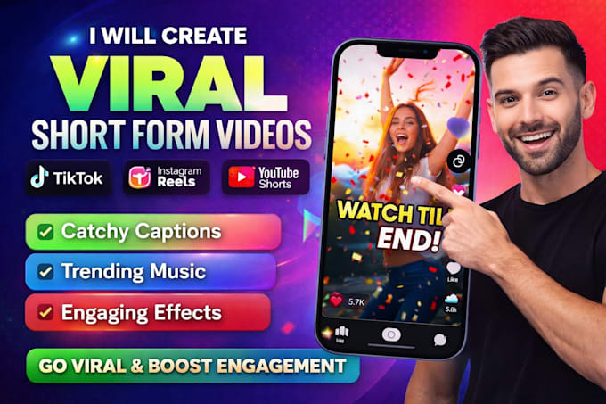 Create viral short form videos for tiktok instagram reels and youtube ...