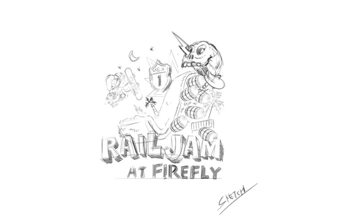 design rail jam snowboarding logo