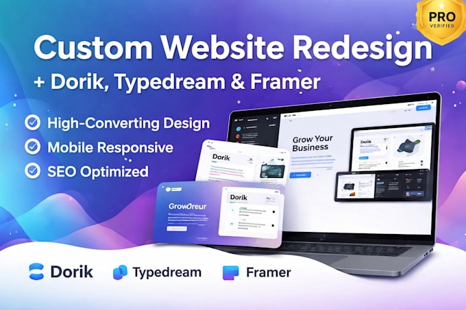 design custom dorik  typedream website redesign  framer duda landing page