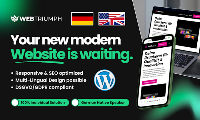 create a professional wordpress website for your business