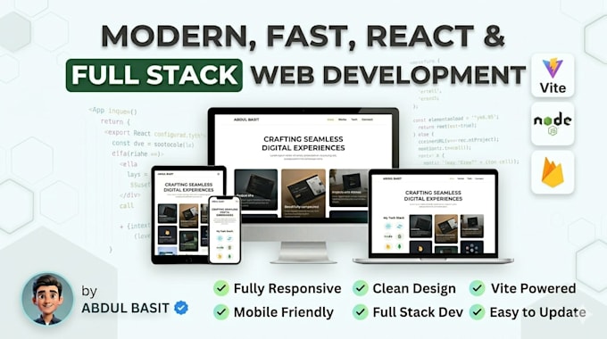 create a modern react portfolio website for you