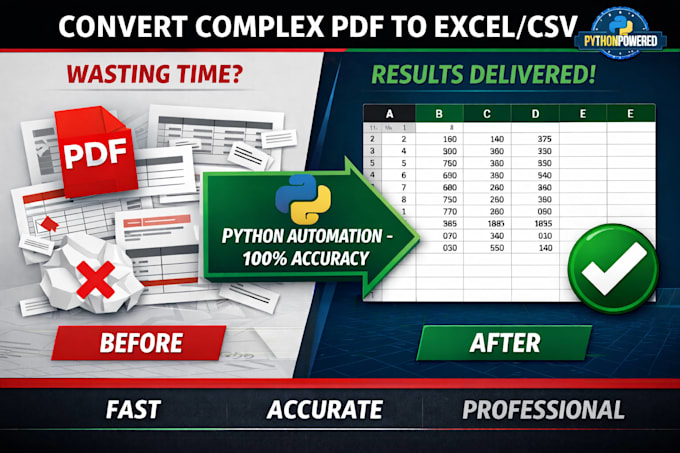 convert PDF to excel or CSV using python for high accuracy
