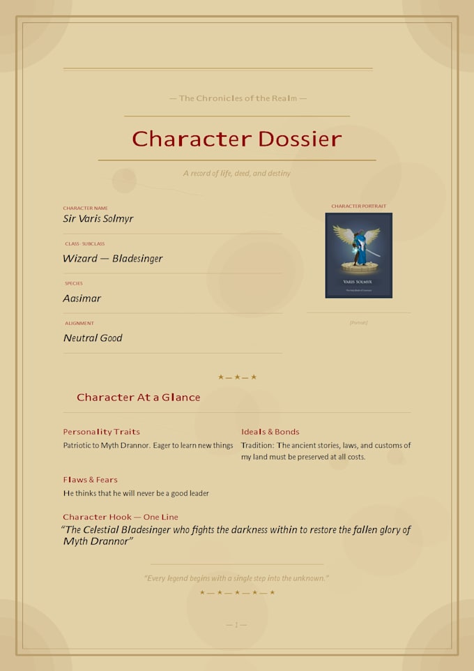 create backstories for your dnd and similar ttrpg characters