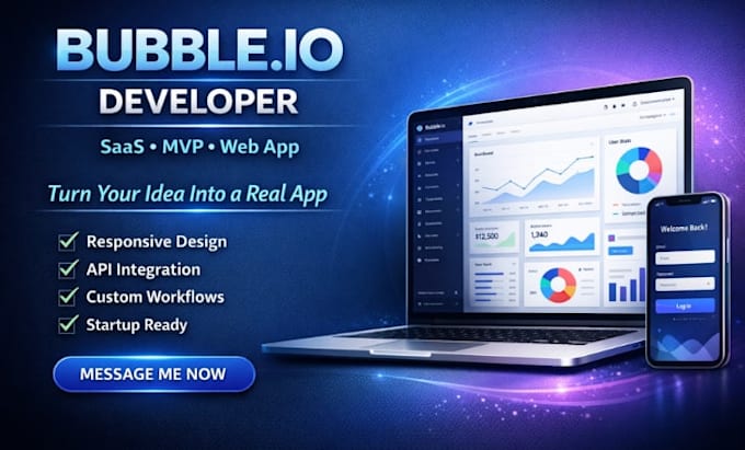 bubble io website, bubble saas, bubble mvp, bubble app and website development