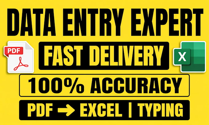 do fast and accurate pdf to excel data entry and copy paste work