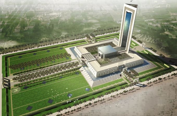 retouch commercial building,cgi data center,render landscape layout, walkthrough
