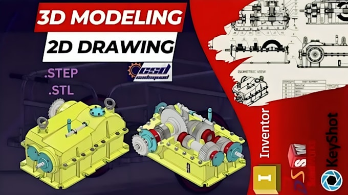 Do industrial 3d cad model, 3d product design, rendering and mechanical ...