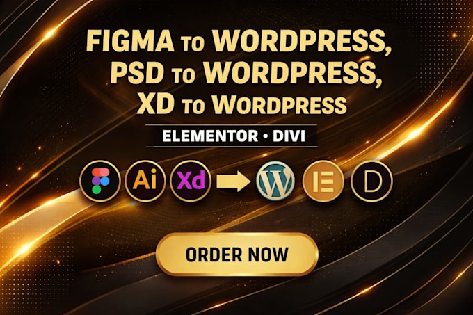 convert figma to wordpress, psd to wordpress, xd to wordpress, elementor, divi