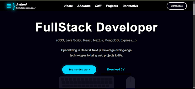 professional landing page development react and mern