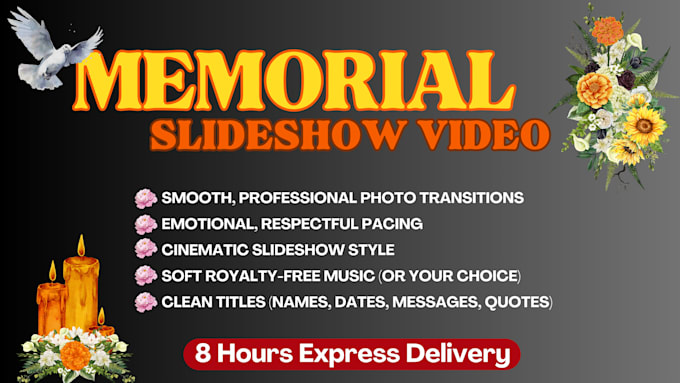 create a funeral slideshow or memorial tribute video