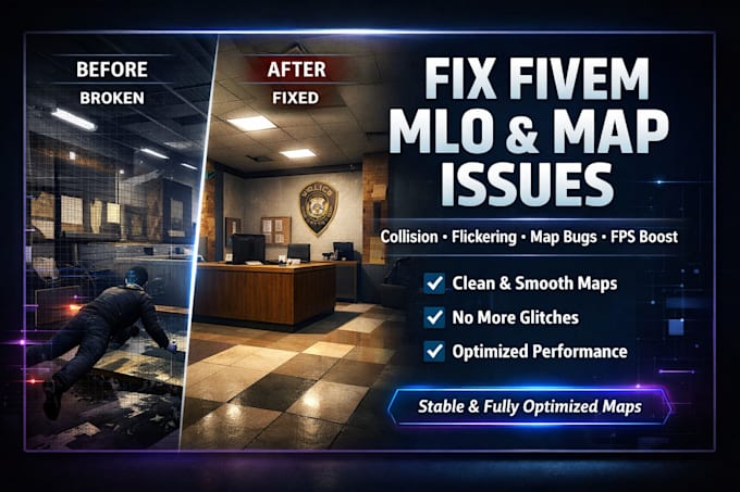 fix fivem maps, mlo bugs, collision issues, texture flickering, optimize fps