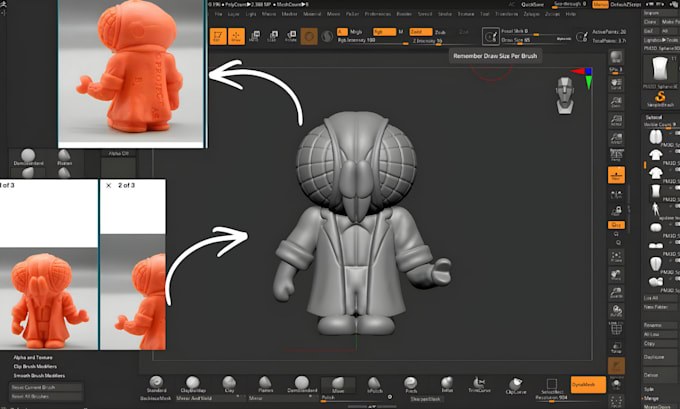 convert 2d image to 3d model, sculpt 3d model from image, stl file for printing