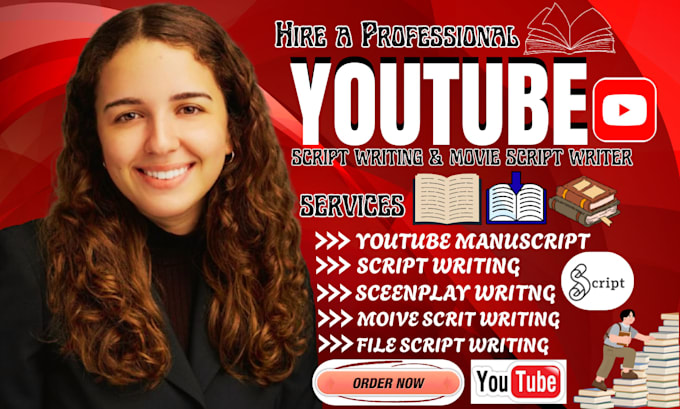 write a professional youtube manuscript screenplay movie script screenwriting