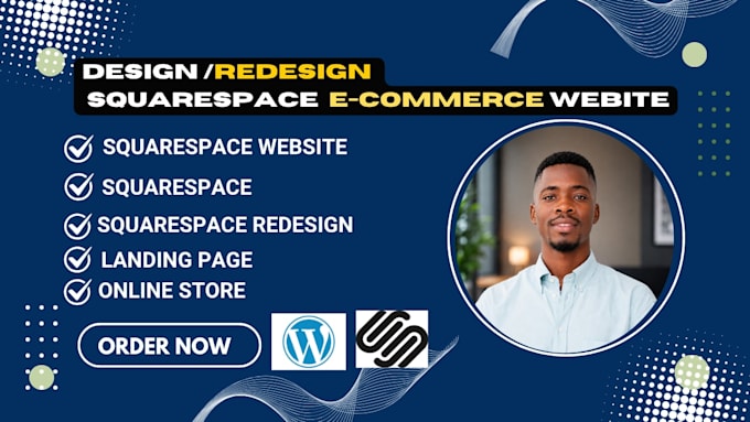 design or redesign squarespace website, landing page, ecommerce squarespace