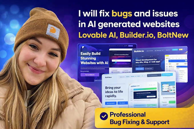 fix bugs and issues in ai generated websites loveable ai builder io bolt new