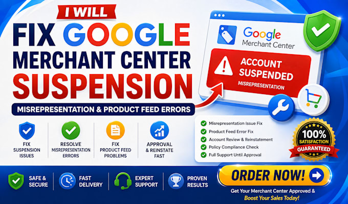 fix google merchant center suspension misrepresentation product feed errors