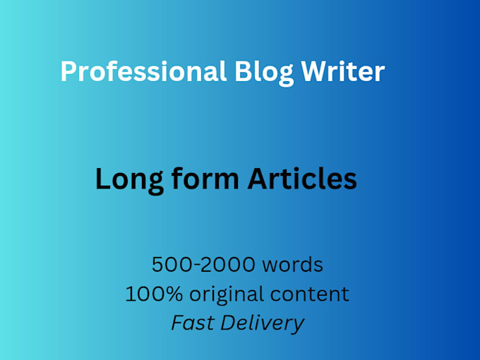 write a professional long form blog post