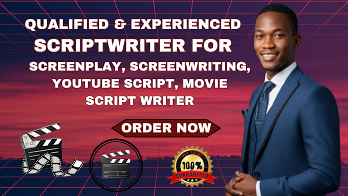 be your movie scriptwriter for screenplay youtube script feature film script
