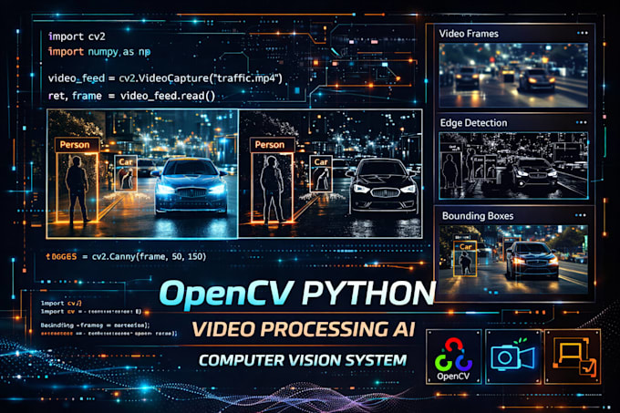 build opencv python, computer vision ai and video processing system