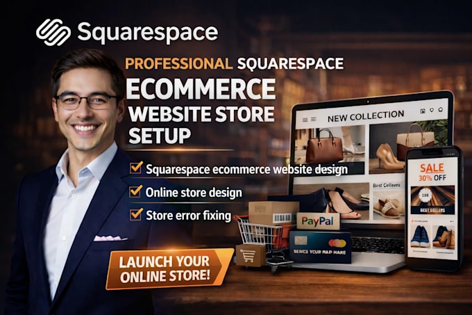 do squarespace ecommerce website design, online store design, store error fixing