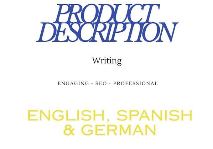 write or translate product descriptions